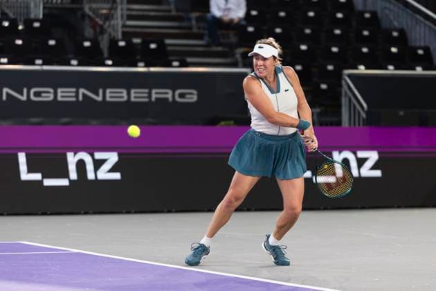 TENNIS - WTA, Tennis Damen Upper Austria Ladies Linz LINZ,AUSTRIA,29.JAN.24 - TENNIS - WTA Tour, Upper Austria Ladies Linz. Image shows Anastasia Pavlyuchenkova (RUS).  GEPAxpictures xGintarexKarpaviciute