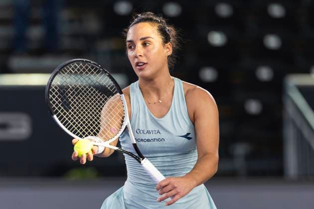TENNIS - WTA, Tennis Damen Upper Austria Ladies Linz LINZ,AUSTRIA,29.JAN.24 - TENNIS - WTA Tour, Upper Austria Ladies Linz. Image shows Martina Trevisan (ITA).  GEPAxpictures xGintarexKarpaviciute