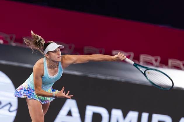 TENNIS - WTA, Tennis Damen Upper Austria Ladies Linz LINZ,AUSTRIA,29.JAN.24 - TENNIS - WTA Tour, Upper Austria Ladies Linz. Image shows Ellen Perez (AUS).  GEPAxpictures xGintarexKarpaviciute