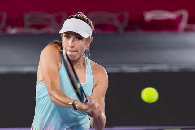 TENNIS - WTA, Tennis Damen Upper Austria Ladies Linz LINZ,AUSTRIA,29.JAN.24 - TENNIS - WTA Tour, Upper Austria Ladies Linz. Image shows Ellen Perez (AUS).  GEPAxpictures xGintarexKarpaviciute