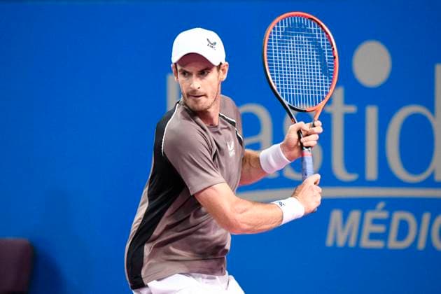 MONTPELLIER, FRANCE - JANUARY 29 : Andy MURRAY (GBR) during the 1st round of the ATP, Tennis Herren 250 Open Sud de France tournament against Benoit PAIRE (FRA) in Montpellier, France on January 29th, 2024 TENNIS : Open Sud de France ATP 250 - 29 01 2024 ValentinaClaret Panoramic 