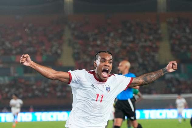 African Cup of Nations Round of 16: Cape Verde vs Mauritania 2024 January 29 2024: Garry Mendes Rodrigues (Cap Verde) celebrate during a African Cup of Nations Round of 16 game, Cape Verde vs Mauritania, at Stade Felix Houphouet-Boigny, Abidjan, Ivory Coast. Kim Price CSM (Credit Image: Â Kim Price Cal Media) Abidjan Abidjan Ivory Coast EDITORIAL USE ONLY Copyright: xx ZUMA-20240129_zma_c04_090.jpg KimxPricex csmphotothree228586