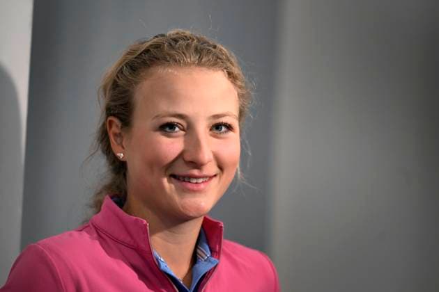 Golf player Sara Kouskova at a meeting with journalists before the start of the new Ladies European Tour (LTE) season, in Prague, Czech Republic, January 30, 2024. (CTKxPhoto KaterinaxSulova) CTKPhotoP2024013003812  CTKPhotoP2024013003812