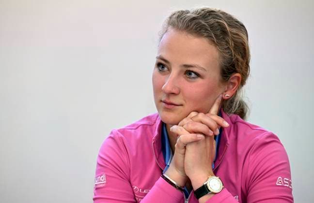 Golf player Sara Kouskova at a meeting with journalists before the start of the new Ladies European Tour (LTE) season, in Prague, Czech Republic, January 30, 2024. (CTKxPhoto KaterinaxSulova) CTKPhotoP2024013003816  CTKPhotoP2024013003816