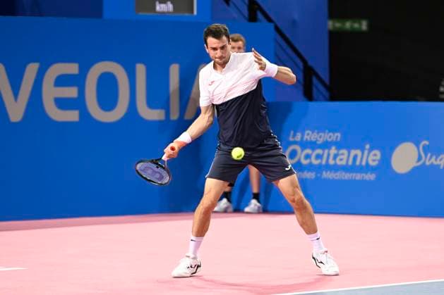 MONTPELLIER, FRANCE - JANUARY 29 : Jaume MUNAR (ESP) vs. Pedro MARTINEZ (ESP) during the 1st round of the ATP, Tennis Herren 250 Open Sud de France tournament against Benoit PAIRE (FRA) in Montpellier, France on January 29th, 2024 TENNIS : Open Sud de France ATP 250 - 29 01 2024 ValentinaClaret Panoramic 