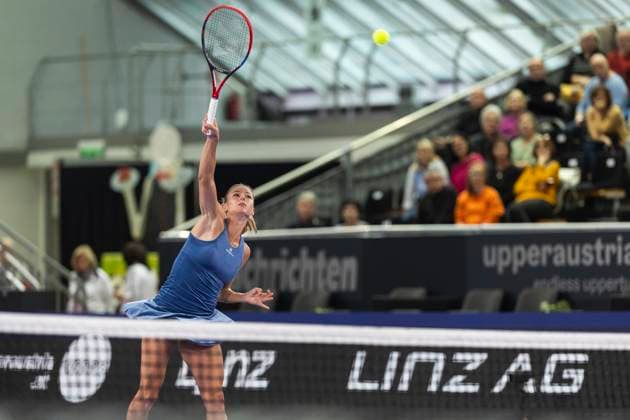 TENNIS - WTA, Tennis Damen Upper Austria Ladies Linz LINZ,AUSTRIA,30.JAN.24 - TENNIS - WTA Tour, Upper Austria Ladies Linz. Image shows Camila Giorgi (ITA).  GEPAxpictures xGintarexKarpaviciute