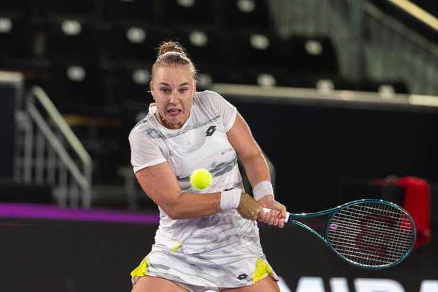 TENNIS - WTA, Tennis Damen Upper Austria Ladies Linz LINZ,AUSTRIA,30.JAN.24 - TENNIS - WTA Tour, Upper Austria Ladies Linz. Image shows Anna Blinkova (RUS).  GEPAxpictures xGintarexKarpaviciute
