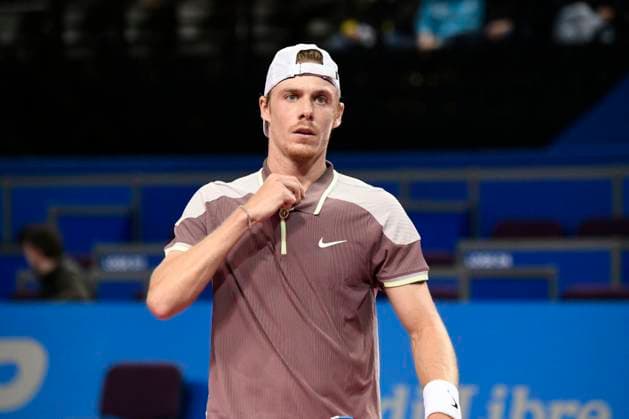 MONTPELLIER, FRANCE - JANUARY 30 : Denis SHAPOVALOV (CAN) during the 1st round of the ATP, Tennis Herren 250 Open Sud de France tournament against Hugo GASTON (FRA) in Montpellier, France on January 30th, 2024. TENNIS : Open Sud de France ATP 250 - 30 01 2024 ValentinaClaret Panoramic 