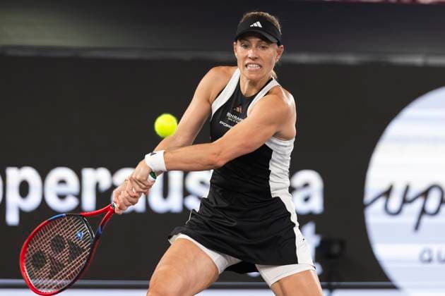 TENNIS - WTA, Tennis Damen Upper Austria Ladies Linz LINZ,AUSTRIA,30.JAN.24 - TENNIS - WTA Tour, Upper Austria Ladies Linz. Image shows Angelique Kerber (GER).  GEPAxpictures xGintarexKarpaviciute