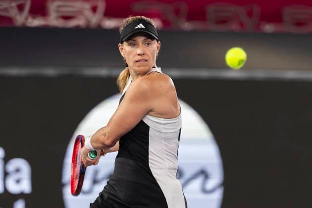 TENNIS - WTA, Tennis Damen Upper Austria Ladies Linz LINZ,AUSTRIA,30.JAN.24 - TENNIS - WTA Tour, Upper Austria Ladies Linz. Image shows Angelique Kerber (GER).  GEPAxpictures xGintarexKarpaviciute