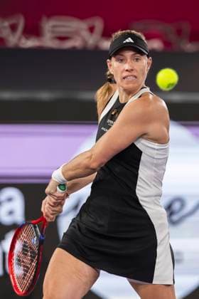 TENNIS - WTA, Tennis Damen Upper Austria Ladies Linz LINZ,AUSTRIA,30.JAN.24 - TENNIS - WTA Tour, Upper Austria Ladies Linz. Image shows Angelique Kerber (GER).  GEPAxpictures xGintarexKarpaviciute