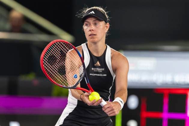 TENNIS - WTA, Tennis Damen Upper Austria Ladies Linz LINZ,AUSTRIA,30.JAN.24 - TENNIS - WTA Tour, Upper Austria Ladies Linz. Image shows Angelique Kerber (GER).  GEPAxpictures xGintarexKarpaviciute