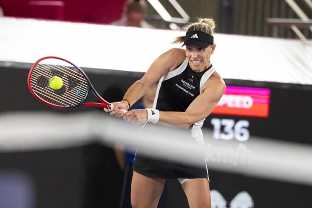 TENNIS - WTA, Tennis Damen Upper Austria Ladies Linz LINZ,AUSTRIA,30.JAN.24 - TENNIS - WTA Tour, Upper Austria Ladies Linz. Image shows Angelique Kerber (GER).  GEPAxpictures xGintarexKarpaviciute