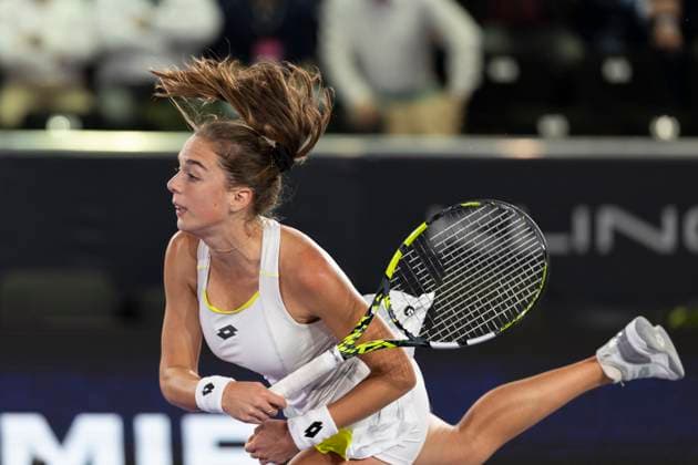 TENNIS - WTA, Tennis Damen Upper Austria Ladies Linz LINZ,AUSTRIA,30.JAN.24 - TENNIS - WTA Tour, Upper Austria Ladies Linz. Image shows Lucia Bronzetti (ITA).  GEPAxpictures xGintarexKarpaviciute