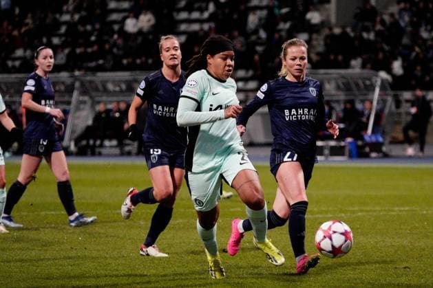 Mia Fishel of Chelsea Paris FC Feminines v Chelsea Women, Football, UEFA Women s Champions League, Group D, Stade Charlety, Paris, France - 30 Jan 2024 EDITORIAL USE ONLY No use with unauthorised audio, video, data, fixture lists, club league logos or live services. Online in-match use limited to 120 images, no video emulation. No use in betting, games or single club league player publications. Copyright: xDavexWinter Shutterstockx 14324140ay