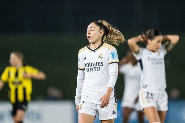 240130 Olga of Real Madrid looks dejected during the UEFA Women s Champions League football match between Real Madrid and Häcken on January 30, 2024 in Madrid Photo Mathias Bergeld BILDBYRAN code MB MB0845 fotboll soccer football champions league real madrid häcken dam bbeng women kvinner depp  Copyright: MATHIASxBERGELD BB240130MB049