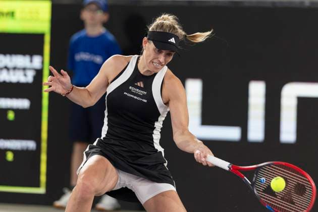 TENNIS - WTA, Tennis Damen Upper Austria Ladies Linz LINZ,AUSTRIA,30.JAN.24 - TENNIS - WTA Tour, Upper Austria Ladies Linz. Image shows Angelique Kerber (GER).  GEPAxpictures xGintarexKarpaviciute