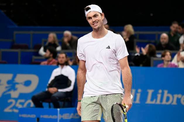 MONTPELLIER, FRANCE - JANUARY 30 : Maximilian MARTERER (GBR) during the 1st round of the ATP, Tennis Herren 250 Open Sud de France tournament vs. Arthur CAZAUX (FRA) in Montpellier, France on January 30th, 2024. TENNIS : Open Sud de France ATP 250 - 30 01 2024 ValentinaClaret Panoramic 