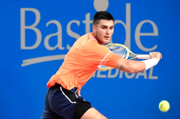 MONTPELLIER, FRANCE - JANUARY 30 : Pablo LLAMAS RUIZ (ESP) during the 1st round of the ATP, Tennis Herren 250 Open Sud de France tournament vs. Richard GASQUET (FRA) in Montpellier, France on January 30th, 2024. TENNIS : Open Sud de France ATP 250 - 30 01 2024 ValentinaClaret Panoramic 