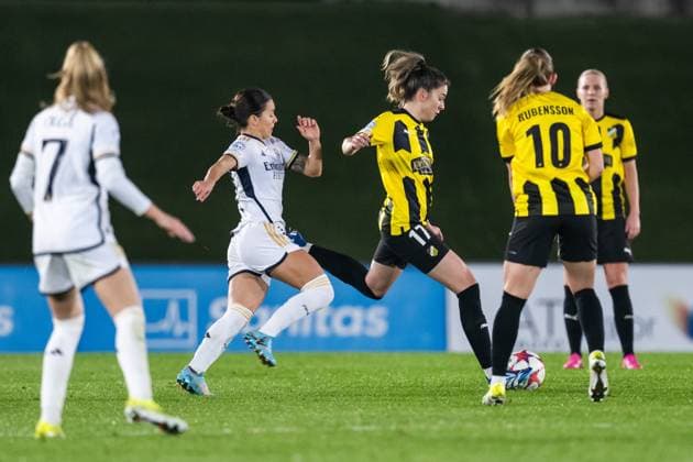 240130 Anna Csiki of Häcken during the UEFA Women s Champions League football match between Real Madrid and Häcken on January 30, 2024 in Madrid Photo Mathias Bergeld BILDBYRAN code MB MB0845 fotboll football soccer fotball champions league real madrid häcken dam bbeng women kvinner  Copyright: MATHIASxBERGELD BB240130MB127