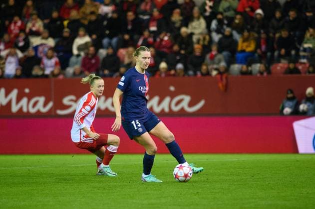Munich, Germany, January 30th 2024: Clare Hunt (15 Paris Saint Germain) during the UEFA Womens Champions League group stage match between FC Bayern Munich and Paris Saint Germain at FC Bayern Campus in Munich, Germany. (Sven Beyrich SPP) Copyright: xSvenxBeyrich SPPx spp-en-SvBe-20240130-D4S_4221