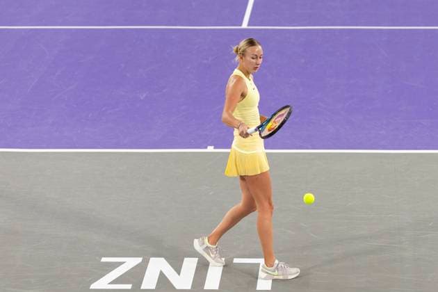 TENNIS - WTA, Tennis Damen Upper Austria Ladies Linz LINZ,AUSTRIA,31.JAN.24 - TENNIS - WTA Tour, Upper Austria Ladies Linz, female conference. Image shows Anastasia Potapova (RUS).  GEPAxpictures xGintarexKarpaviciute