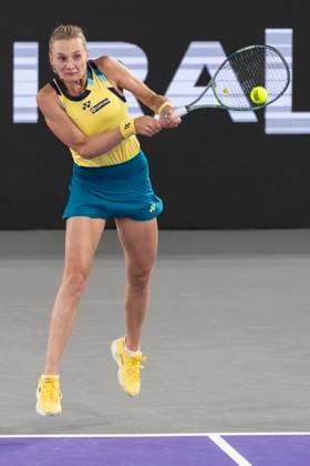TENNIS - WTA, Tennis Damen Upper Austria Ladies Linz LINZ,AUSTRIA,31.JAN.24 - TENNIS - WTA Tour, Upper Austria Ladies Linz. Image shows Dayana Yastremska (UKR).  GEPAxpictures xGintarexKarpaviciute