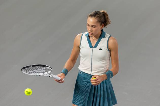 TENNIS - WTA, Tennis Damen Upper Austria Ladies Linz LINZ,AUSTRIA,31.JAN.24 - TENNIS - WTA Tour, Upper Austria Ladies Linz. Image shows Erika Andreeva (RUS).  GEPAxpictures xGintarexKarpaviciute