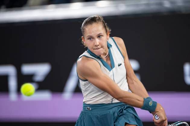 TENNIS - WTA, Tennis Damen Upper Austria Ladies Linz LINZ,AUSTRIA,31.JAN.24 - TENNIS - WTA Tour, Upper Austria Ladies Linz. Image shows Erika Andreeva (RUS).  GEPAxpictures xGintarexKarpaviciute