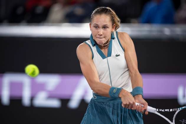TENNIS - WTA, Tennis Damen Upper Austria Ladies Linz LINZ,AUSTRIA,31.JAN.24 - TENNIS - WTA Tour, Upper Austria Ladies Linz. Image shows Erika Andreeva (RUS).  GEPAxpictures xGintarexKarpaviciute