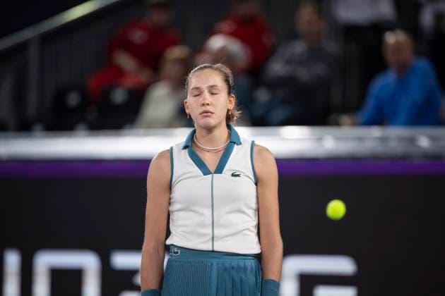 TENNIS - WTA, Tennis Damen Upper Austria Ladies Linz LINZ,AUSTRIA,31.JAN.24 - TENNIS - WTA Tour, Upper Austria Ladies Linz. Image shows Erika Andreeva (RUS).  GEPAxpictures xGintarexKarpaviciute