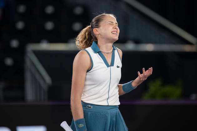 TENNIS - WTA, Tennis Damen Upper Austria Ladies Linz LINZ,AUSTRIA,31.JAN.24 - TENNIS - WTA Tour, Upper Austria Ladies Linz. Image shows Erika Andreeva (RUS).  GEPAxpictures xGintarexKarpaviciute
