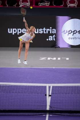 TENNIS - WTA, Tennis Damen Upper Austria Ladies Linz LINZ,AUSTRIA,31.JAN.24 - TENNIS - WTA Tour, Upper Austria Ladies Linz. Image shows Katerina Siniakova (CZE).  GEPAxpictures xGintarexKarpaviciute