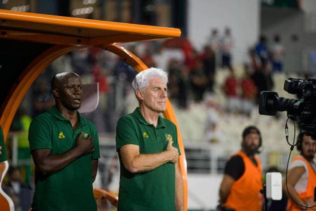 SAN PEDRO,, COTE D IVOIRE - JANUARY 30; Hugo Broos of South Africa during the TotalEnergies Caf Africa Cup of Nations (Afcon 2023) match between Morocco and South Africa at Stade Laurent Pokou on January 30, 2024 in Abidjan, Cote d Ivoire. Photo by Didier Lefa Copyright: xDIDIERxLEFAxPHOTOGRAPHYx