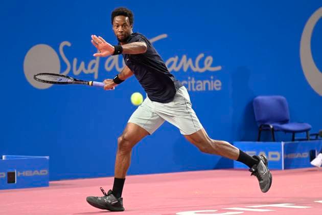 MONTPELLIER, FRANCE - JANUARY 31 : Gael MONFILS (FRA) deception during the 1st round of the ATP, Tennis Herren 250 Open Sud de France tournament vs. Flavio COBOLLI (ITA) in Montpellier, France on January 31st, 2024. TENNIS : Open Sud de France ATP 250 - 31 01 2024 ValentinaClaret Panoramic 