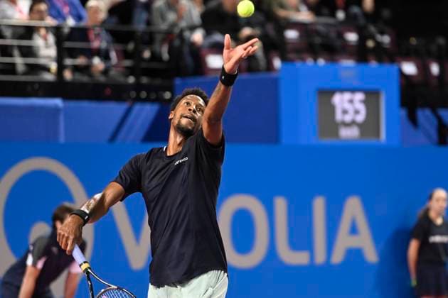 MONTPELLIER, FRANCE - JANUARY 31 : Gael MONFILS (FRA) deception during the 1st round of the ATP, Tennis Herren 250 Open Sud de France tournament vs. Flavio COBOLLI (ITA) in Montpellier, France on January 31st, 2024. TENNIS : Open Sud de France ATP 250 - 31 01 2024 ValentinaClaret Panoramic 
