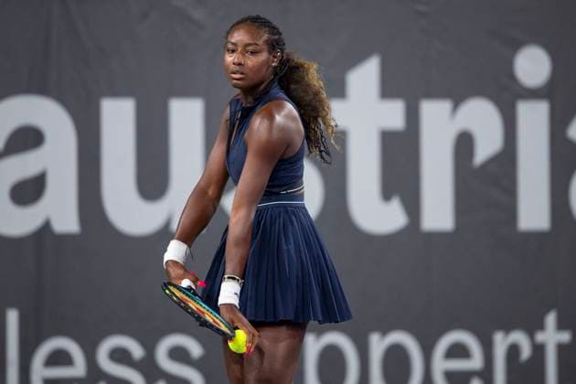 TENNIS - WTA, Tennis Damen Upper Austria Ladies Linz LINZ,AUSTRIA,31.JAN.24 - TENNIS - WTA Tour, Upper Austria Ladies Linz. Image shows Alycia Parks (USA).  GEPAxpictures xGintarexKarpaviciute