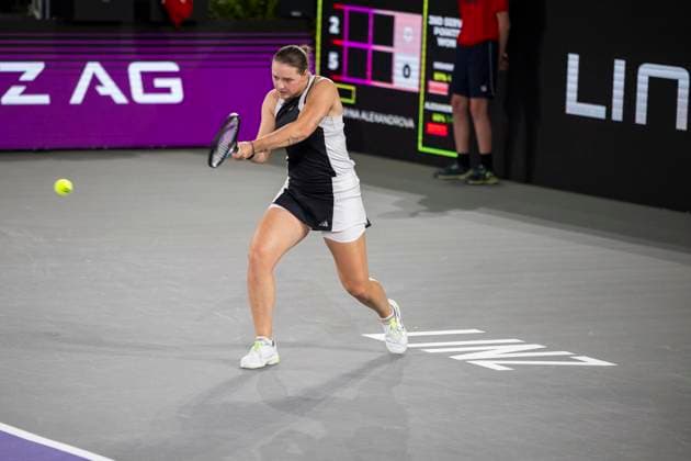 TENNIS - WTA, Tennis Damen Upper Austria Ladies Linz LINZ,AUSTRIA,31.JAN.24 - TENNIS - WTA Tour, Upper Austria Ladies Linz. Image shows Jule Niemeier (GER).  GEPAxpictures xGintarexKarpaviciute
