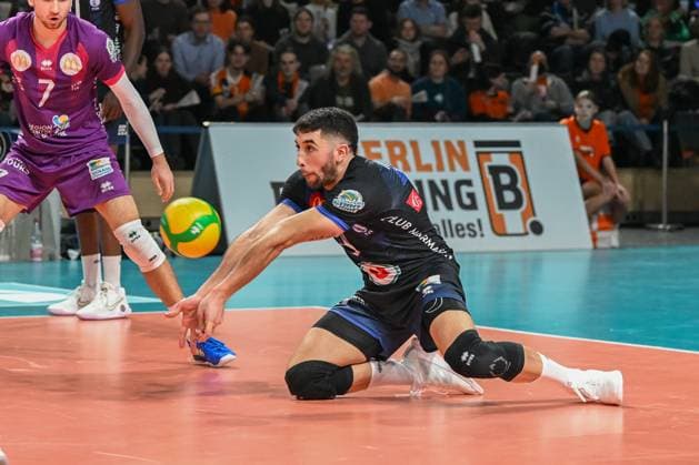 Berlin, Germany January 31, 2024 CL Volleyball 2023 2024 Berlin Recycling Volleys vs Tours VB In the picture ball reception Nicolas Marcelo Mendez Tours VB Copyright: xFotostandx xReuhlx
