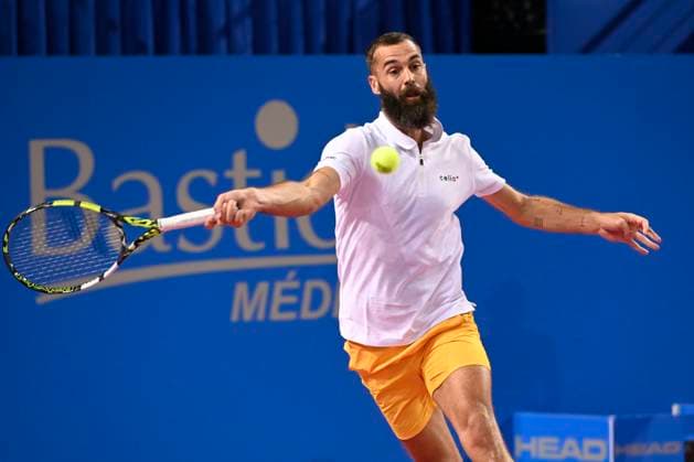 MONTPELLIER, FRANCE - JANUARY 31 : Benoit PAIRE (FRA) during the 2nd round of the ATP, Tennis Herren 250 Open Sud de France tournament vs. Harold MAYOT (FRA) in Montpellier, France on January 31st, 2024. TENNIS : Open Sud de France ATP 250 - 31 01 2024 ValentinaClaret Panoramic 