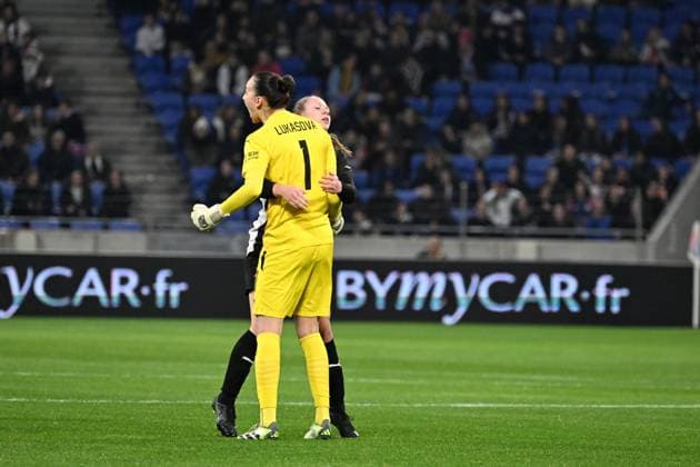 Joie de Olivie Lukasova (prague) FOOTBALL: Olympique Lyonnais FÂŽminines vs SK Slavia Prague - Ligue des Champions FÂŽminine - 31 01 2024 FredericChambert Panoramic 
