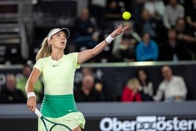 TENNIS - WTA, Tennis Damen Upper Austria Ladies Linz LINZ,AUSTRIA,31.JAN.24 - TENNIS - WTA Tour, Upper Austria Ladies Linz. Image shows Katie Boulter (GBR).  GEPAxpictures xGintarexKarpaviciute