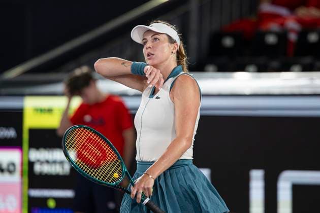 TENNIS - WTA, Tennis Damen Upper Austria Ladies Linz LINZ,AUSTRIA,31.JAN.24 - TENNIS - WTA Tour, Upper Austria Ladies Linz. Image shows Anastasia Pavlyuchenkova (RUS).  GEPAxpictures xGintarexKarpaviciute