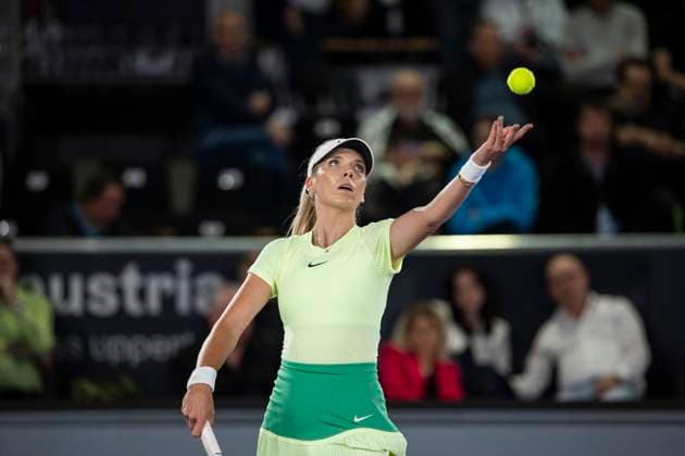 TENNIS - WTA, Tennis Damen Upper Austria Ladies Linz LINZ,AUSTRIA,31.JAN.24 - TENNIS - WTA Tour, Upper Austria Ladies Linz. Image shows Katie Boulter (GBR).  GEPAxpictures xGintarexKarpaviciute