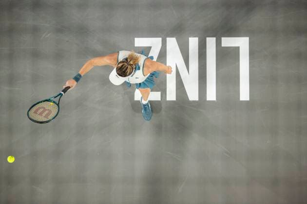 TENNIS - WTA, Tennis Damen Upper Austria Ladies Linz LINZ,AUSTRIA,31.JAN.24 - TENNIS - WTA Tour, Upper Austria Ladies Linz. Image shows Anastasia Pavlyuchenkova (RUS).  GEPAxpictures xGintarexKarpaviciute