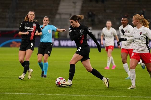 Frankfurt, Germany, January 31st 2024: Barbara Dunst ( 28 Frankfurt ) during the UEFA Womens Champions League football match between Eintracht Frankfurt and FC Rosengard at Deutsche Bank Park in Frankfurt, Germany. (Julia Kneissl SPP) Copyright: xJuliaxKneisslx xSPPx spp-en-JuKnSp-JK_06829.jpeg