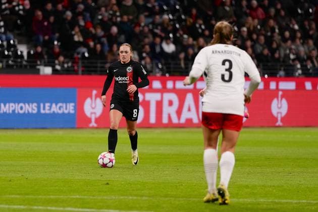 Frankfurt, Germany, January 31st 2024: Lisanne Graewe ( 8 Frankfurt )during the UEFA Womens Champions League football match between Eintracht Frankfurt and FC Rosengard at Deutsche Bank Park in Frankfurt, Germany. (Julia Kneissl SPP) Copyright: xJuliaxKneisslx xSPPx spp-en-JuKnSp-JK_07267.jpeg