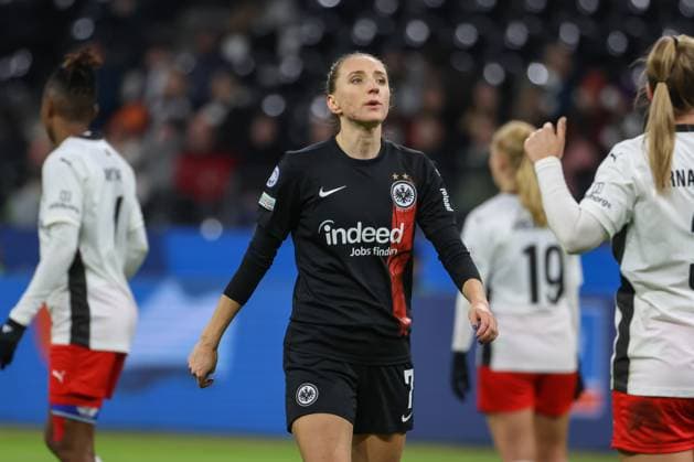 31 01 2024, xusrbx, Football Champions League Women, Eintracht Frankfurt Women FC Rosengard emspor, Lara Prasnikar Eintracht Frankfurt, 7 , action, single image, cropped image, center DFL DFB REGULATIONS PROHIBIT ANY USE OF PHOTOGRAPHS as IMAGE SEQUENCES and or QUASI VIDEO Frankfurt am Main