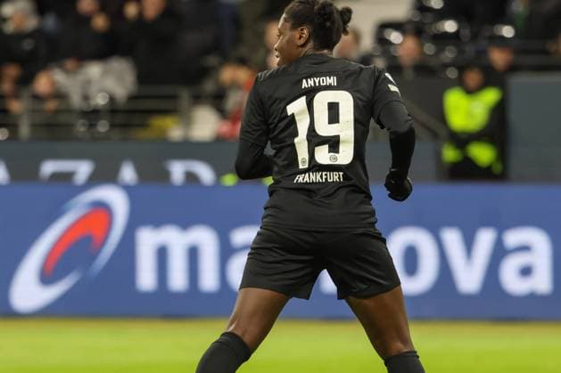 31 01 2024, xusrbx, Football Champions League Women, Eintracht Frankfurt Women FC Rosengard emspor, Nicole Anyomi Eintracht Frankfurt, 19 , action, single image, cropped image, DFL DFB REGULATIONS PROHIBIT ANY USE OF PHOTOGRAPHS as IMAGE SEQUENCES and or QUASI VIDEO Frankfurt am Main
