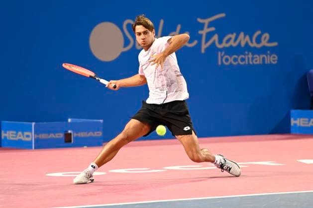 MONTPELLIER, FRANCE - FEBRUARY 1 : Flavio COBOLLI (ITA) during the 2nd round of the ATP, Tennis Herren 250 Open Sud de France tournament vs. Constant LESTIENNE (FRA) in Montpellier, France on February 1st, 2024. TENNIS : Open Sud de France ATP 250 - 01 02 2024 ValentinaClaret Panoramic 